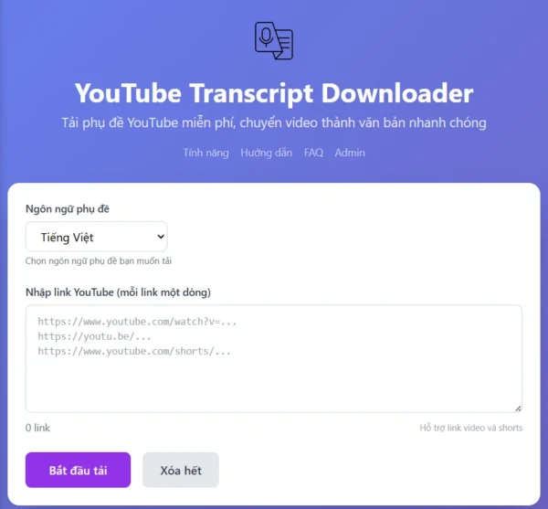 Tải phụ đề video youtube